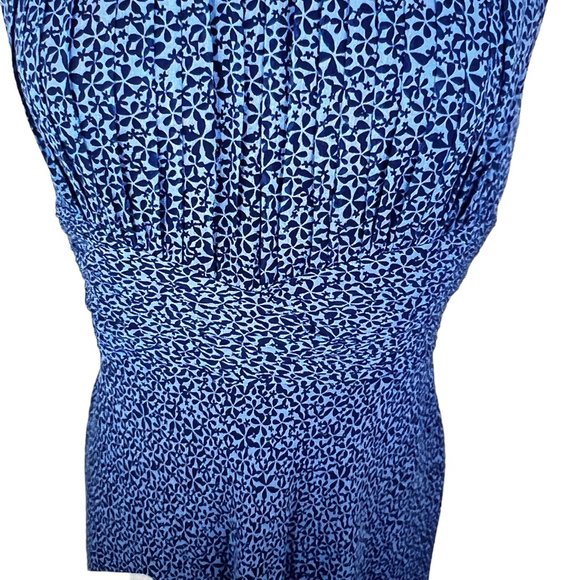 Like New TALBOTS Ditsy Floral Blue Pure Silk Sleeveless Maxi Dress Size 8 - Picture 8 of 15